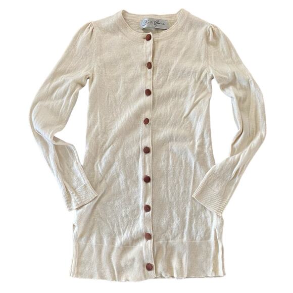 Victorian Trading Sweaters - Victorian Trading Co. Hopeless Romantic Long Cardigan Elbow Patch Wool Blend - S